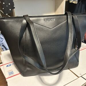 Michael Kors Black Leather Tote Bag